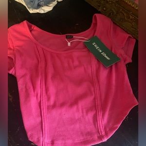 Shein crop top, pink, soft, never worn.